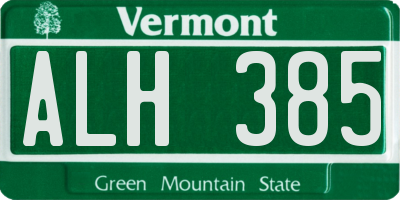 VT license plate ALH385