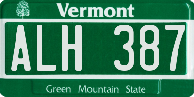 VT license plate ALH387