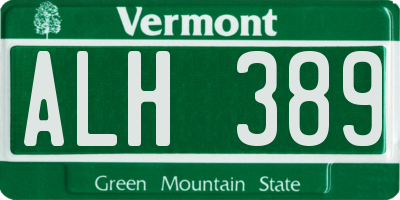VT license plate ALH389