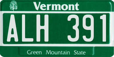 VT license plate ALH391