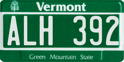 VT license plate ALH392