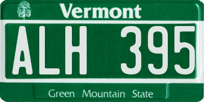 VT license plate ALH395