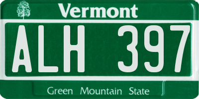 VT license plate ALH397