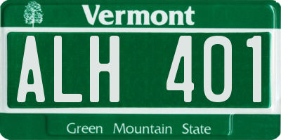 VT license plate ALH401