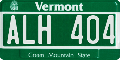 VT license plate ALH404