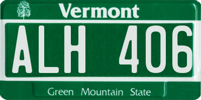 VT license plate ALH406