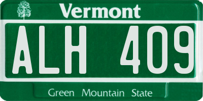VT license plate ALH409