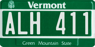 VT license plate ALH411