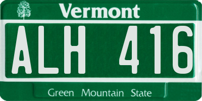 VT license plate ALH416