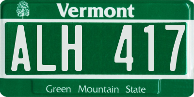 VT license plate ALH417
