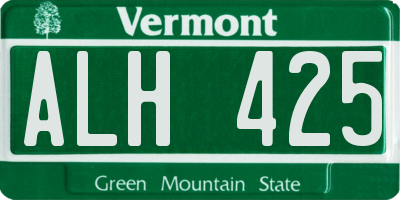 VT license plate ALH425