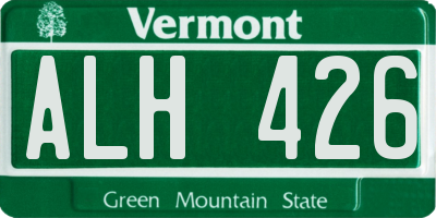 VT license plate ALH426