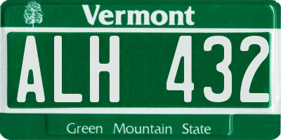 VT license plate ALH432