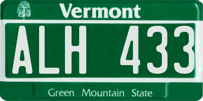 VT license plate ALH433