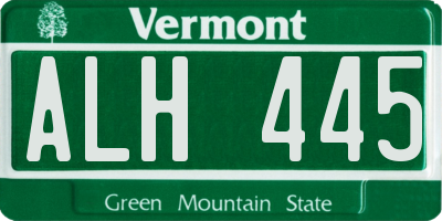 VT license plate ALH445