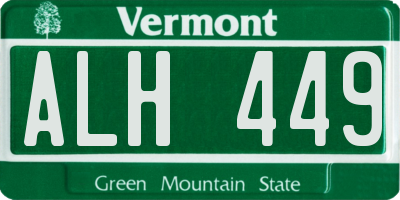 VT license plate ALH449