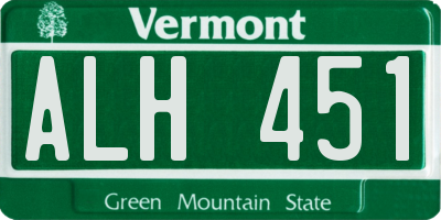 VT license plate ALH451