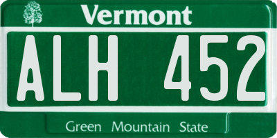 VT license plate ALH452