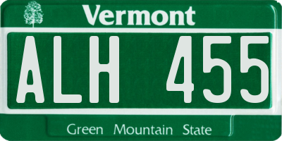 VT license plate ALH455