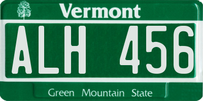 VT license plate ALH456