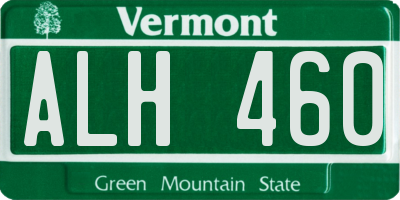 VT license plate ALH460