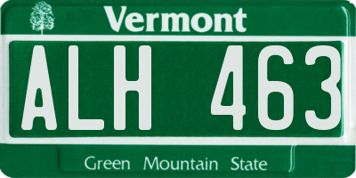 VT license plate ALH463