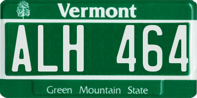 VT license plate ALH464