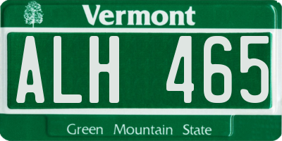 VT license plate ALH465