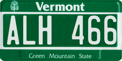 VT license plate ALH466