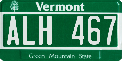 VT license plate ALH467