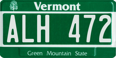 VT license plate ALH472