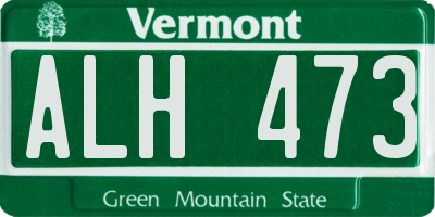 VT license plate ALH473