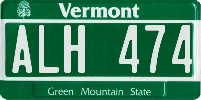 VT license plate ALH474