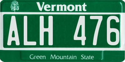 VT license plate ALH476