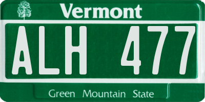 VT license plate ALH477