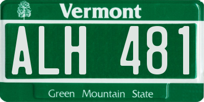 VT license plate ALH481