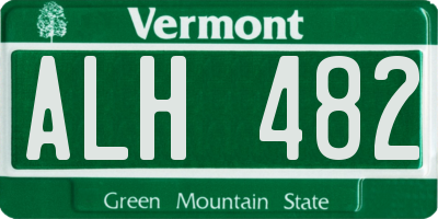 VT license plate ALH482
