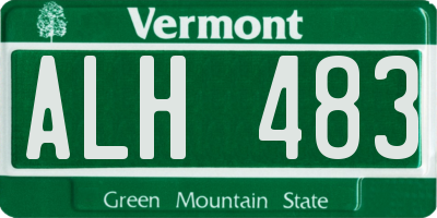 VT license plate ALH483