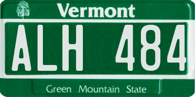 VT license plate ALH484