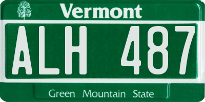 VT license plate ALH487