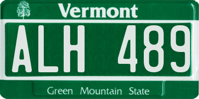 VT license plate ALH489