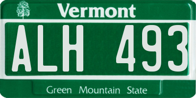 VT license plate ALH493