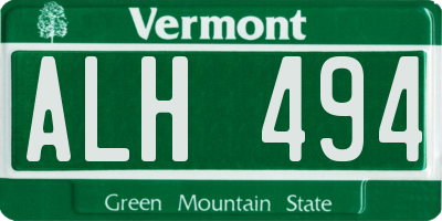 VT license plate ALH494