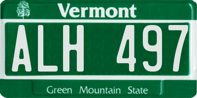 VT license plate ALH497