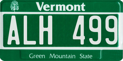 VT license plate ALH499