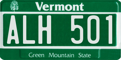 VT license plate ALH501