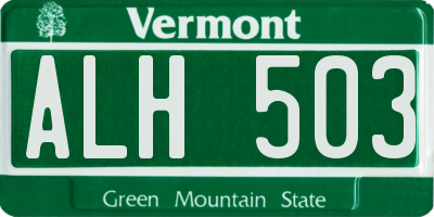 VT license plate ALH503