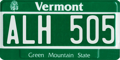 VT license plate ALH505