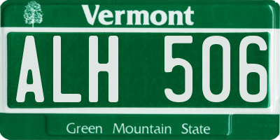 VT license plate ALH506
