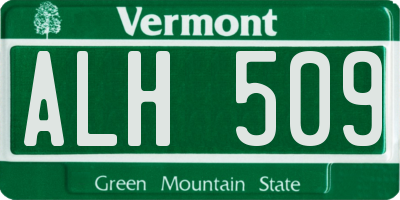 VT license plate ALH509